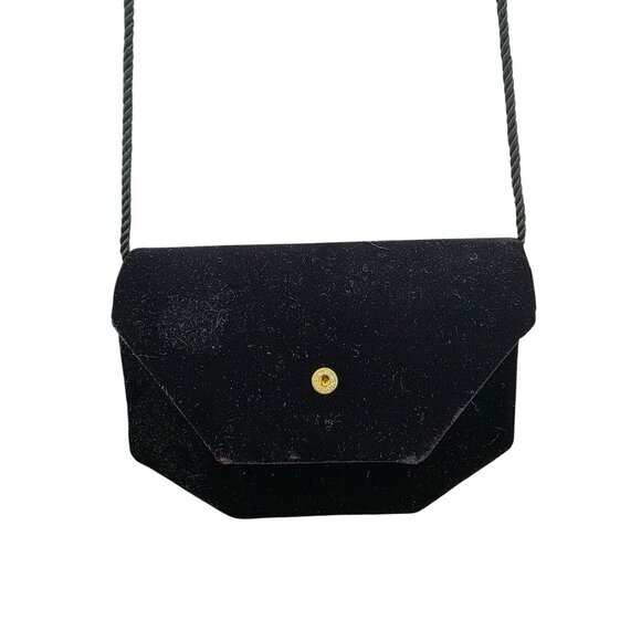Vintage Black Velvet 3 in one Evening Clutch With Gold, Silver, Red Button Closu - Picture 5 of 13